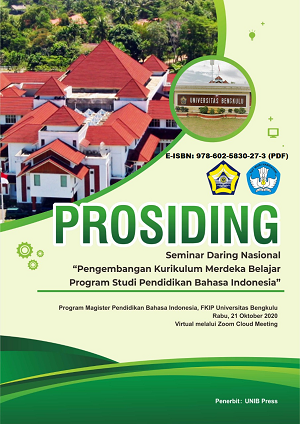 					View 2020: Prosiding Seminar Daring Nasional: Pengembangan Kurikulum Merdeka Belajar Program Studi Pendidikan Bahasa Indonesia, 21 Oktober 2020
				
